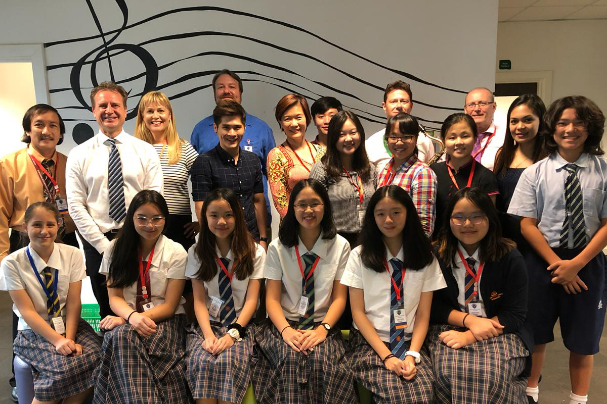With staff and students from International School Brunei and Jerudong International School.